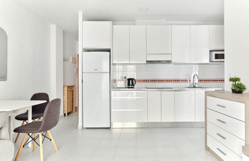 Apartment Torrevieja close to the sea fully equipped kitchen with appliances and modern cabinets