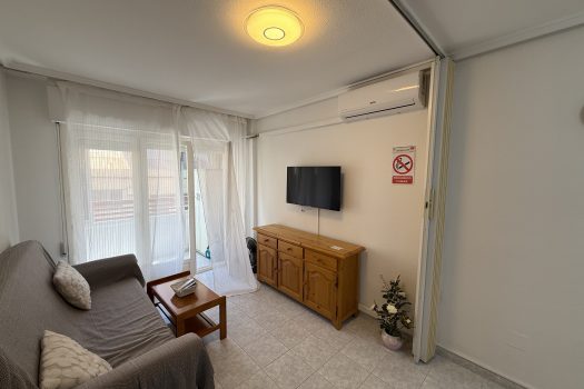 Apartments to Rent in Torrevieja – living room with air conditioning and TV